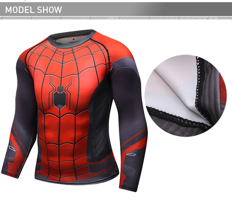 Spiderman costume adult shirts for men long sleeve compression shirt men t shirt long sleeve