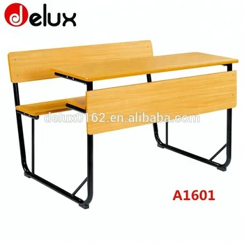 Two Seat School Desk With Drawer Attached Bench A1601 Buy Old