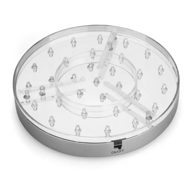 8 inch Round LED Uplight Plate Centerpiece Light Base 3W Home