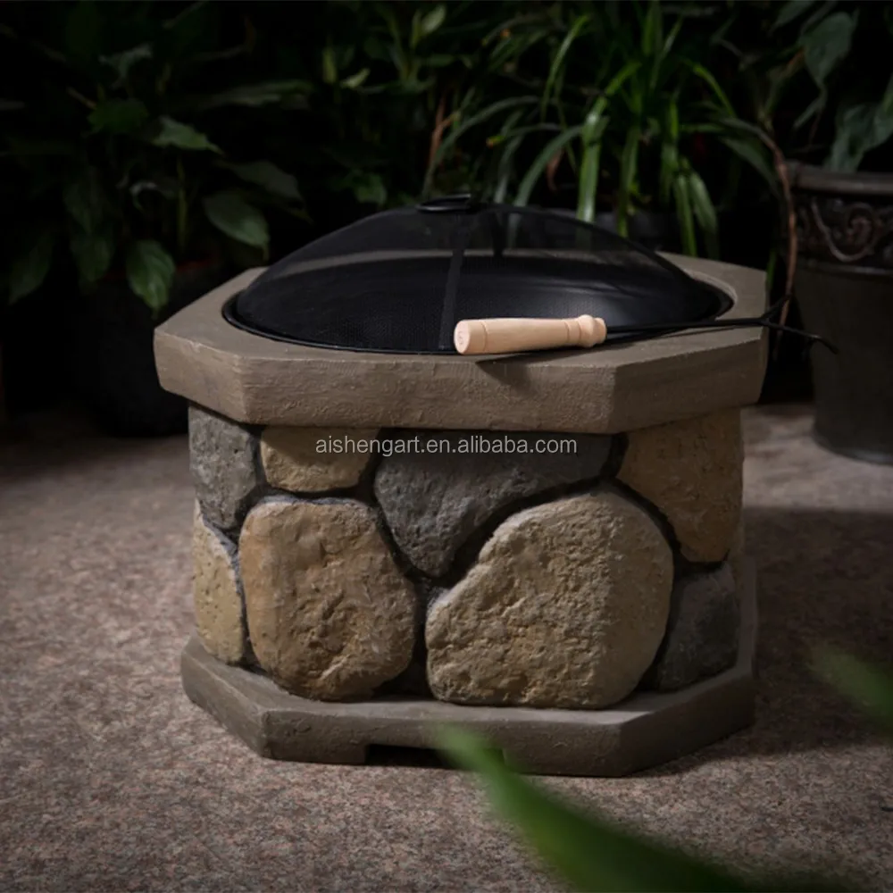Stone Cast Wood Burning Outdoor Garden Treasure Fire Pit Buy
