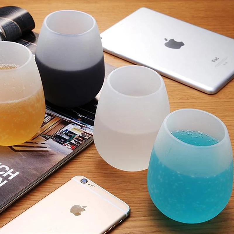 Cunite Factory Directly Sell Non-toxic Eco Custom Silicone Stemless Wine Glasses