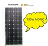 150W mono solar panel ,2017 Jump off property prices 12V PV photovotaic factory from China