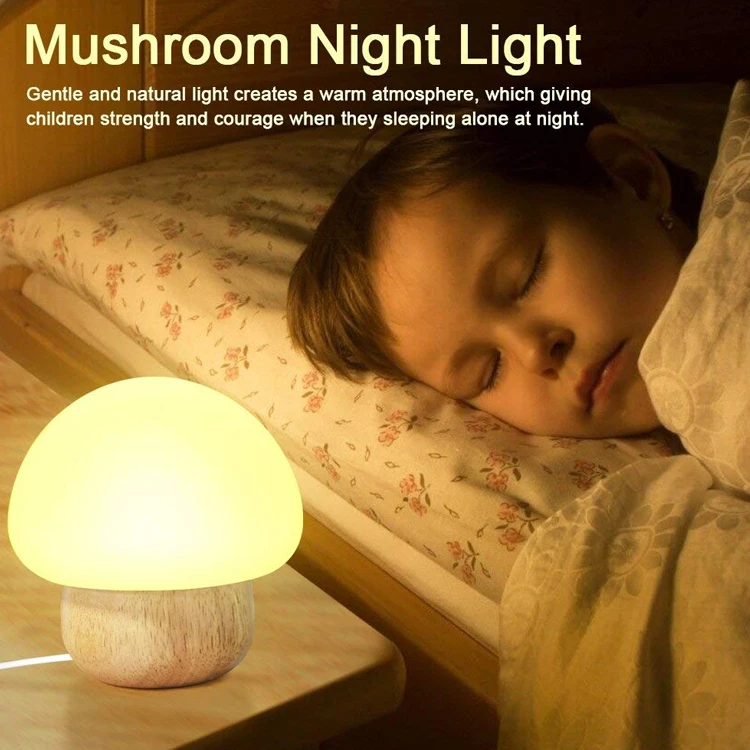 Decorative Small Silicone Cute Baby Night Lamp,Baby Mushroom Children's