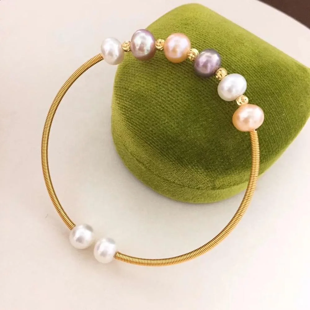 Gold China Wholesale Cuff Bangle,Latest Design Jewelry Natural Pearl Bracelet Bangle Buy Pearl