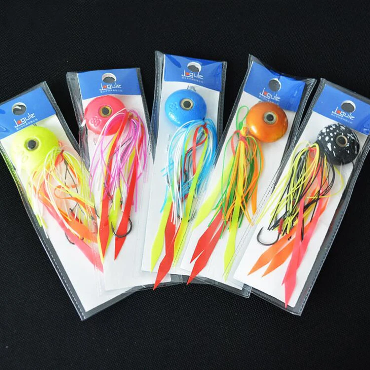 

40g 60g 80g 100g 120g Lead Squid Skirt Rubber Jig Head Fishing Lure, Vavious colors