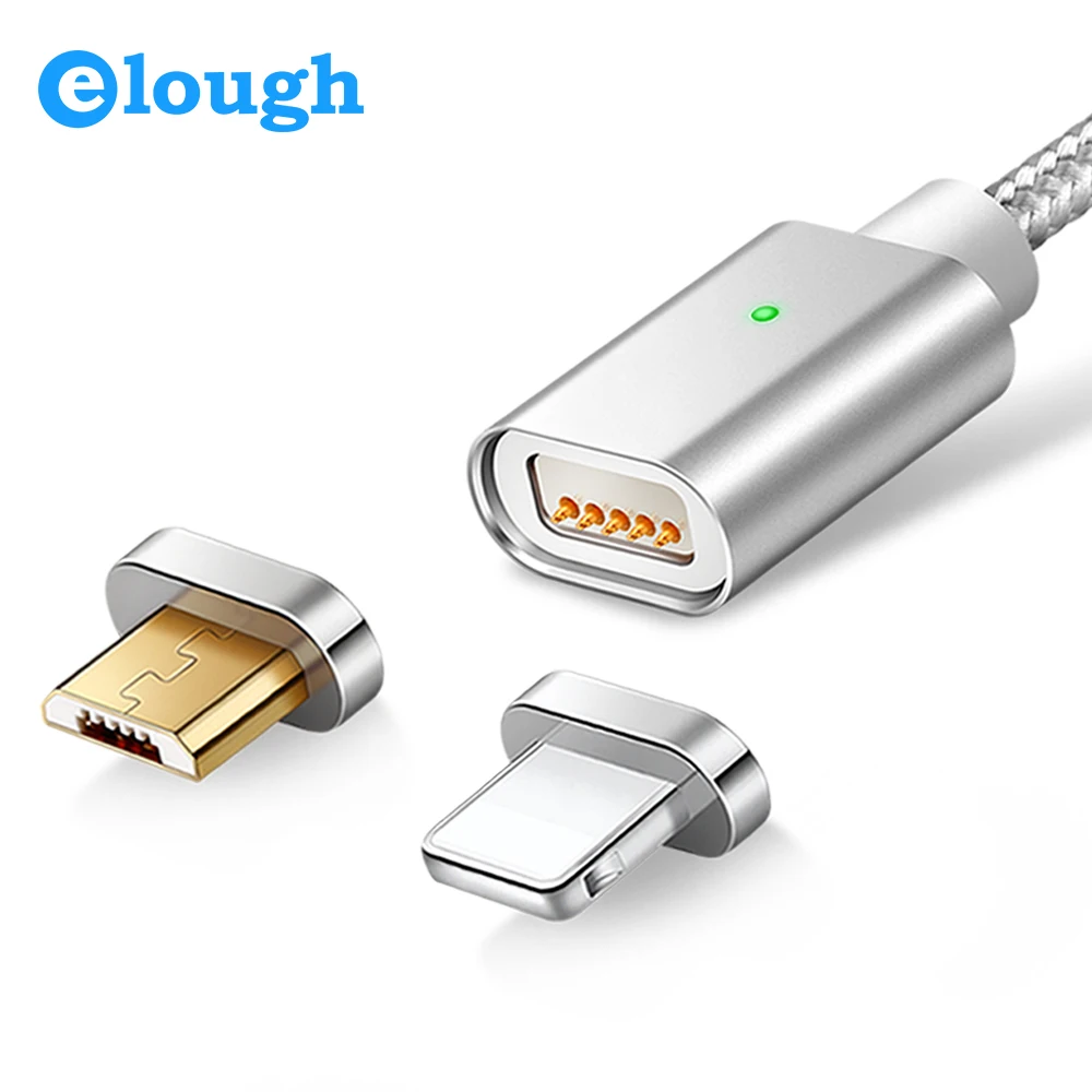 

Elough USB charger Cable For Iphone7 7Plus 6 6s Nylon Braided 2.4A high speed Magnetic Usb Cable