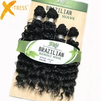 

New Wholesale Synthetic Hair Weft black color Deep Wave Heat Resistant Synthetic Hair Extension For Women