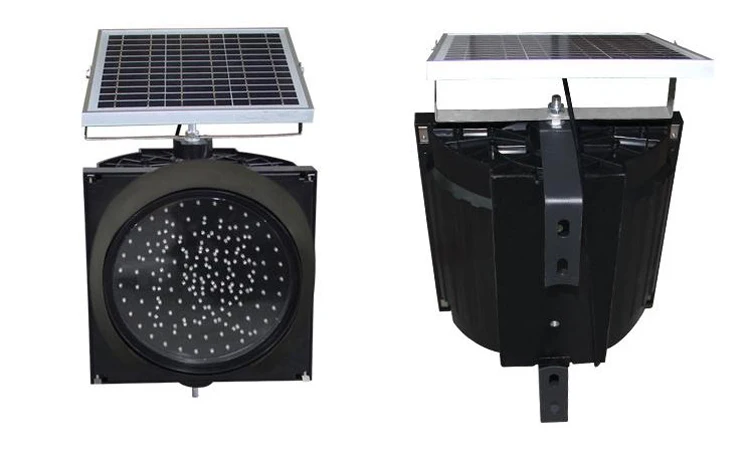 traffic signal head mark warning flare solar powered amber flashing lights