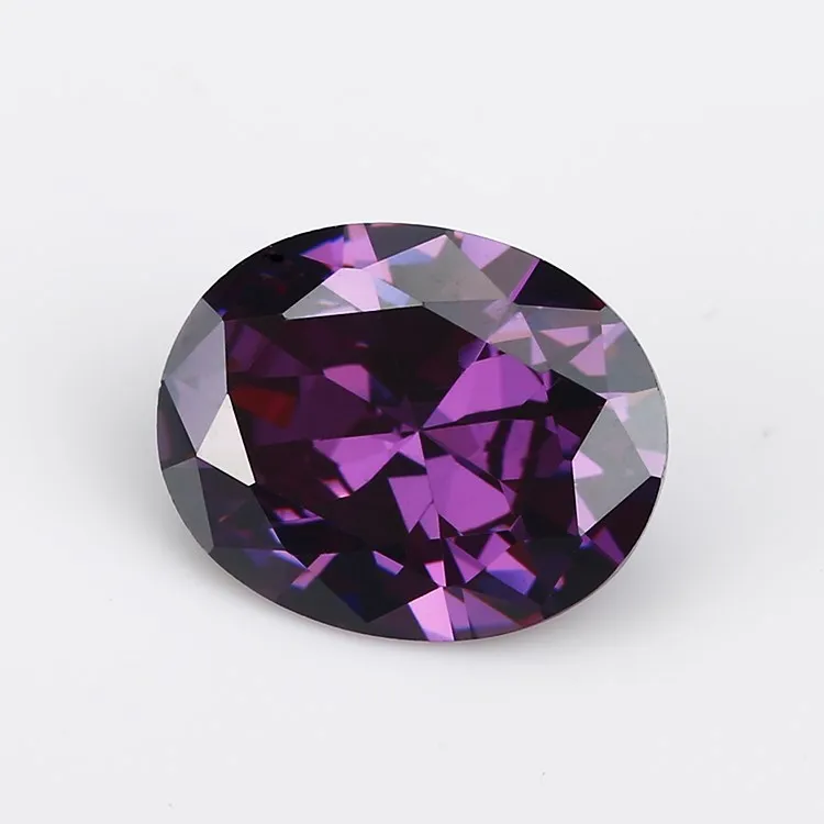 Wholesale Purple Stones Price Synthetic 8x10mm Amethyst Oval Cubic ...