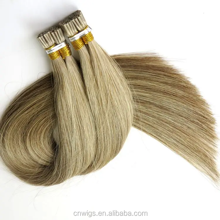 

XUCHANG HARMONY HAIR STOCK 300 strands 20inch 1g/strand Color #8/613 cuticle intact prebonded i tip hair extension