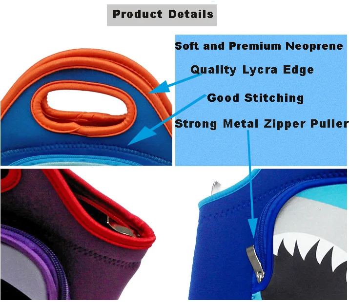 Wholesale Custom Insulated Promotion Kids Lunch Bag Neoprene