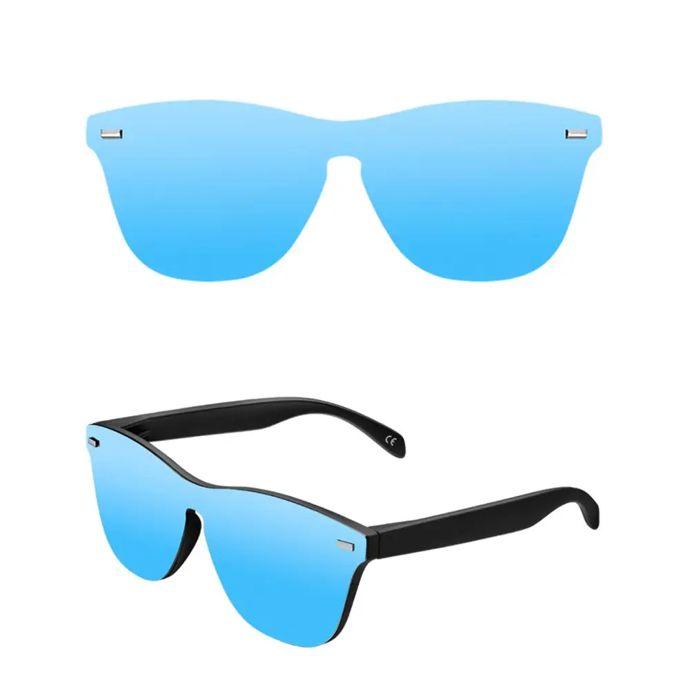 

Rimless One Piece Big Lens Top Anti-scratch Mirrored Metal Decoration Polarized Sunglasses Cycling Sports Glasses 2018