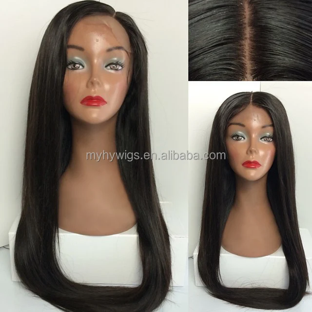 

2016 hot sale straight full lace human hair wig, Natural color lace wig