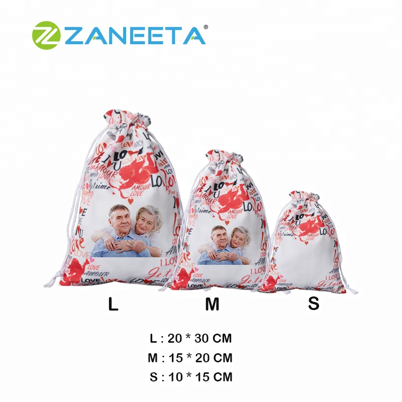 Sublimation Canvas Sack Drawstring Bag For Valentine's Day Buy