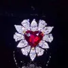 18k gold South Africa real diamond Mozambique 3.03ct natural unheated pigeon blood red heart ruby ring for women