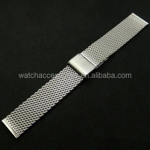 

Wholesale Silver stainless steel mesh watch band  metal watch strap