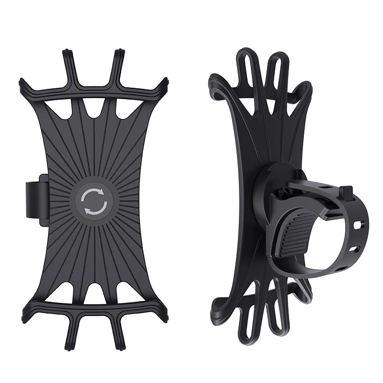 

Universal Road Bicycle Silicone Strap Bike Smart Phone Holder Mount, Black