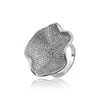 15760 xuping big flower synthetic cz art deco white gold metal ring