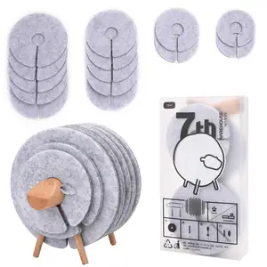 Image of wholesale cheapest custom creative christmas decorating cup glass drink placemat round felt sheep coaster