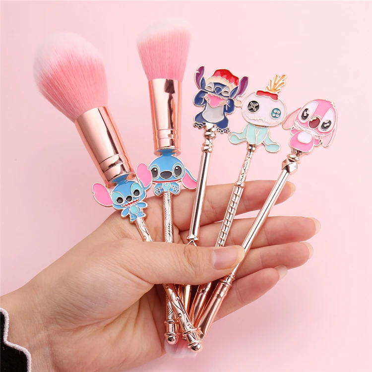 

Cute Cartoon Beauty Make Up Brushes Tool Cosmetic Powder Eye Shadow Pincel Maquiagem Lilo and Stitch Makeup Brush Set