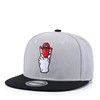 Oem embroidery logo custom flat to flip brim heather grey 85% acrylic 15% wool snapback hat cap