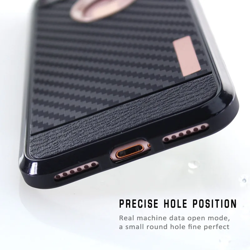Wholesale OEM Customized Mobile Accessories Black Soft Carbon Fiber Pattern TPU Cell Phone Case For iPhone 7 8 Plus X