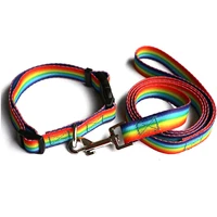 

Rainbow Color Polyester Pet Harness Dog Collar Dog Leash And Lead Products From Pet Supply