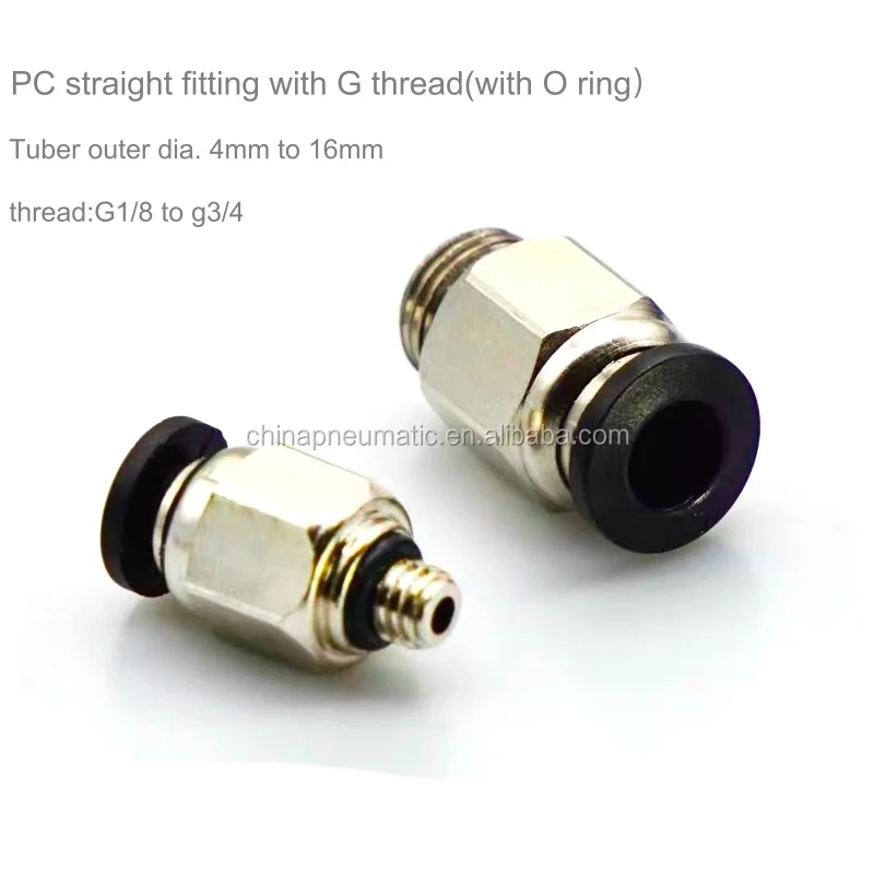 Male Straight Fitting BMTC6-G01 1pc Push in to Connect 6 mm OD x 1/8 BSPP G 