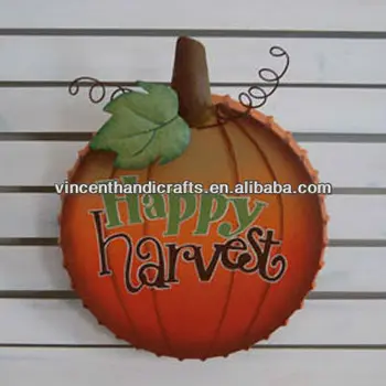 Wall Hanging Metal Tin Pumpkin Harvest Hanging Sign Country Thanksgiving Fall Halloween Seasonal Decor Buy Outdoor Thanksgiving