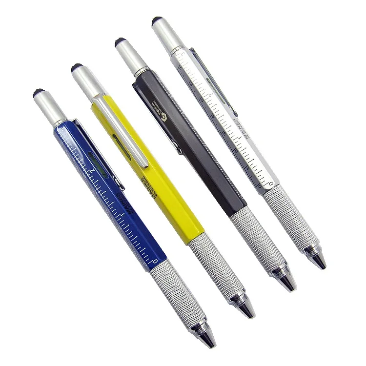 Semi Metal Scale Ruler Pen With Level Tool Screwdriver Multifunctional ...