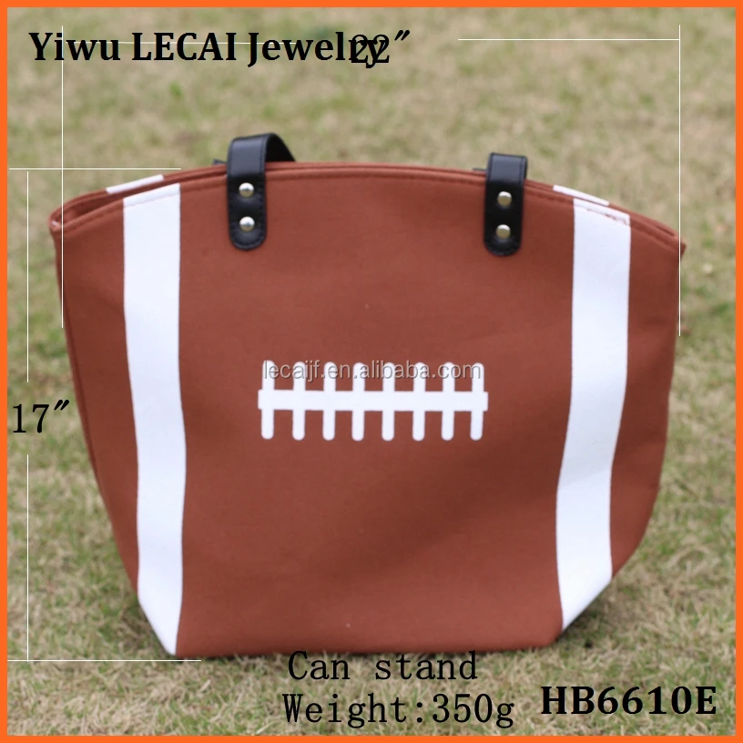 Personalized Large Brown Canvas Sports Canvas Football Tote Bags
