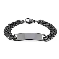 

Wholesale Custom Blank Bar Man Link Jewelry Personalized ID Metal Men Engraved Chain Stainless Steel Bracelet