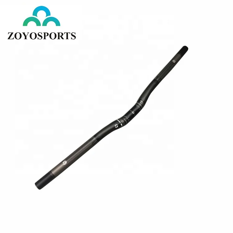 

ZOYOSPORTS Diameter 25.4mm 3K 580-680mm Black Matt MTB Bike Full Carbon Fiber Riser Bicycle Handlebar, Black/ can be customized