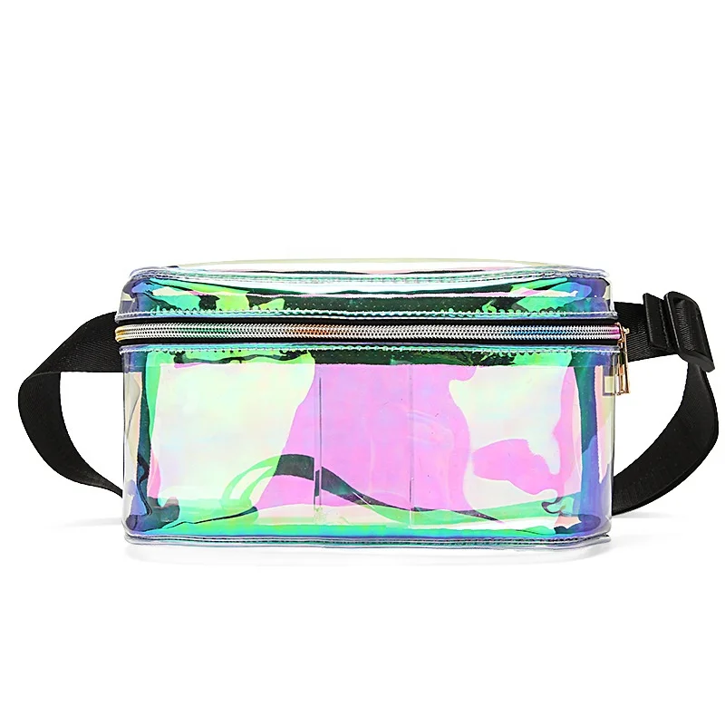 

Hollographic Fashion Promotional Beauty Women Fanny Pack PVC Waist Bag, Laser