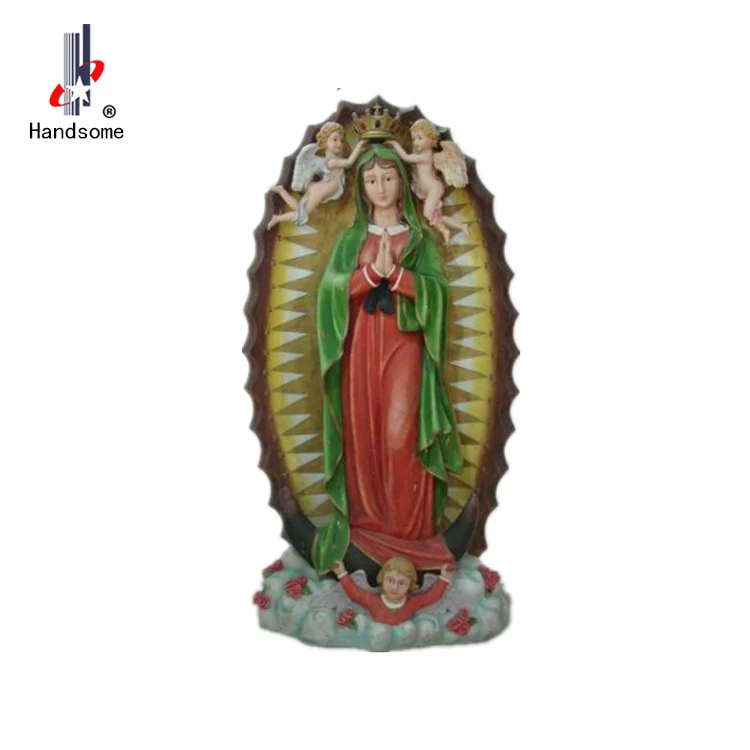 5 Inch White Porcelain Color Our Lady Of Guadalupe Resin Antique Catholic Religious Statues For