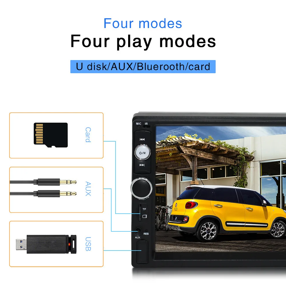 Hot Sale Model Car Video Format Universal 7inch Touch Screen Car Mp5
