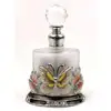 Vintage Jeweled Butterfly Metal Crystal Perfume Bottle
