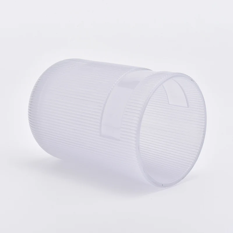 Cylinder customized striped candle vessel glass candle holder wedding centerpieces