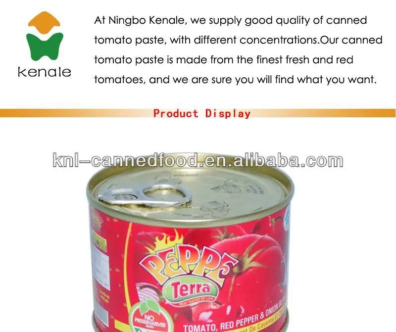Tin tomato paste in can tomato paste production line 210gx48tins