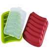 6 Cavities Sausage Hot Dogs Silicone Mold DIY Handmade Hamburger Pan, Molds for Ice Cube Tray Bread Candy