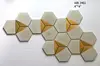 Hexagon concrete tiles with the gold painted tips