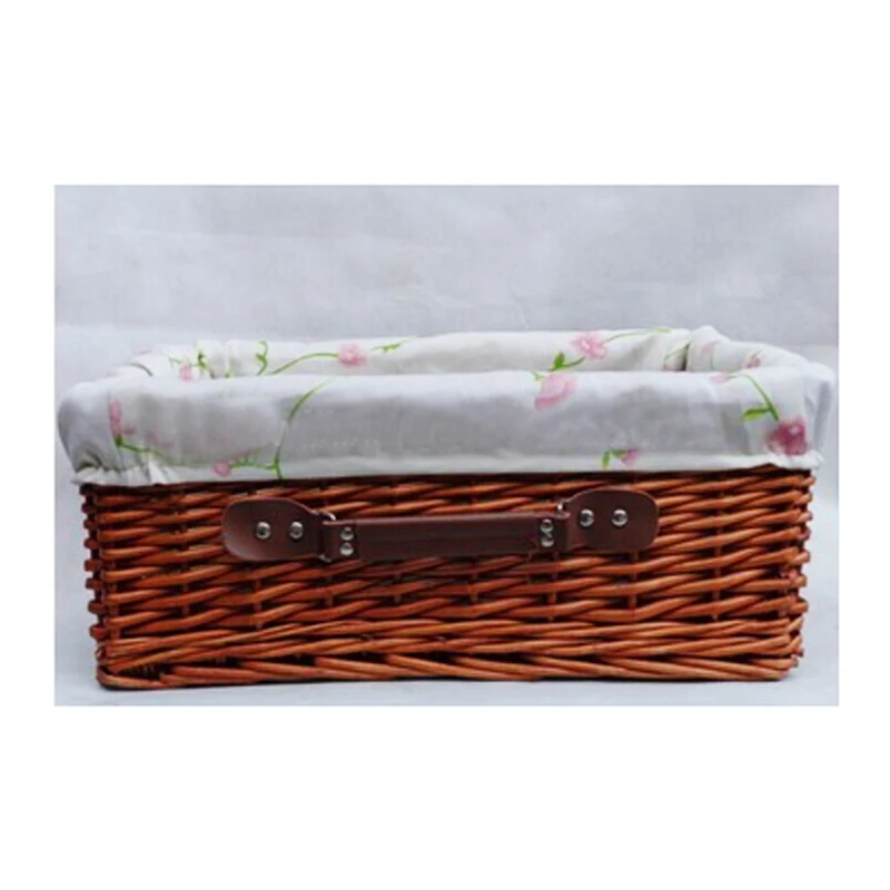 fabric lined storage baskets