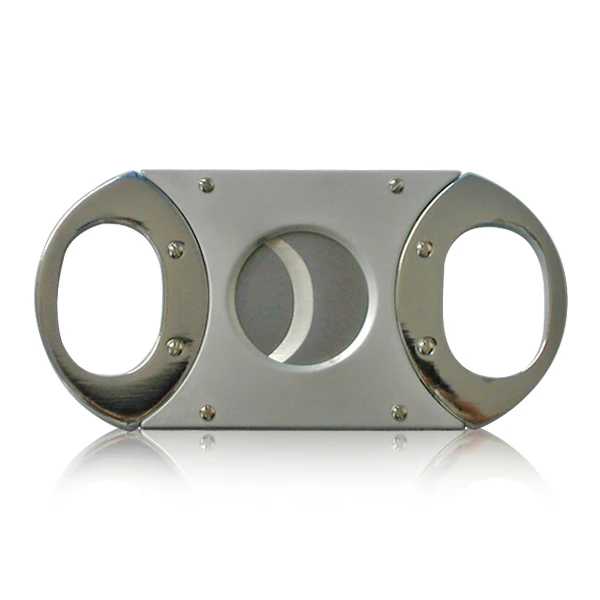 

Silver Color Customized Travel Outdoor Metal Stainless Steel Sharp Cigar Cutter Accessories Good Quality