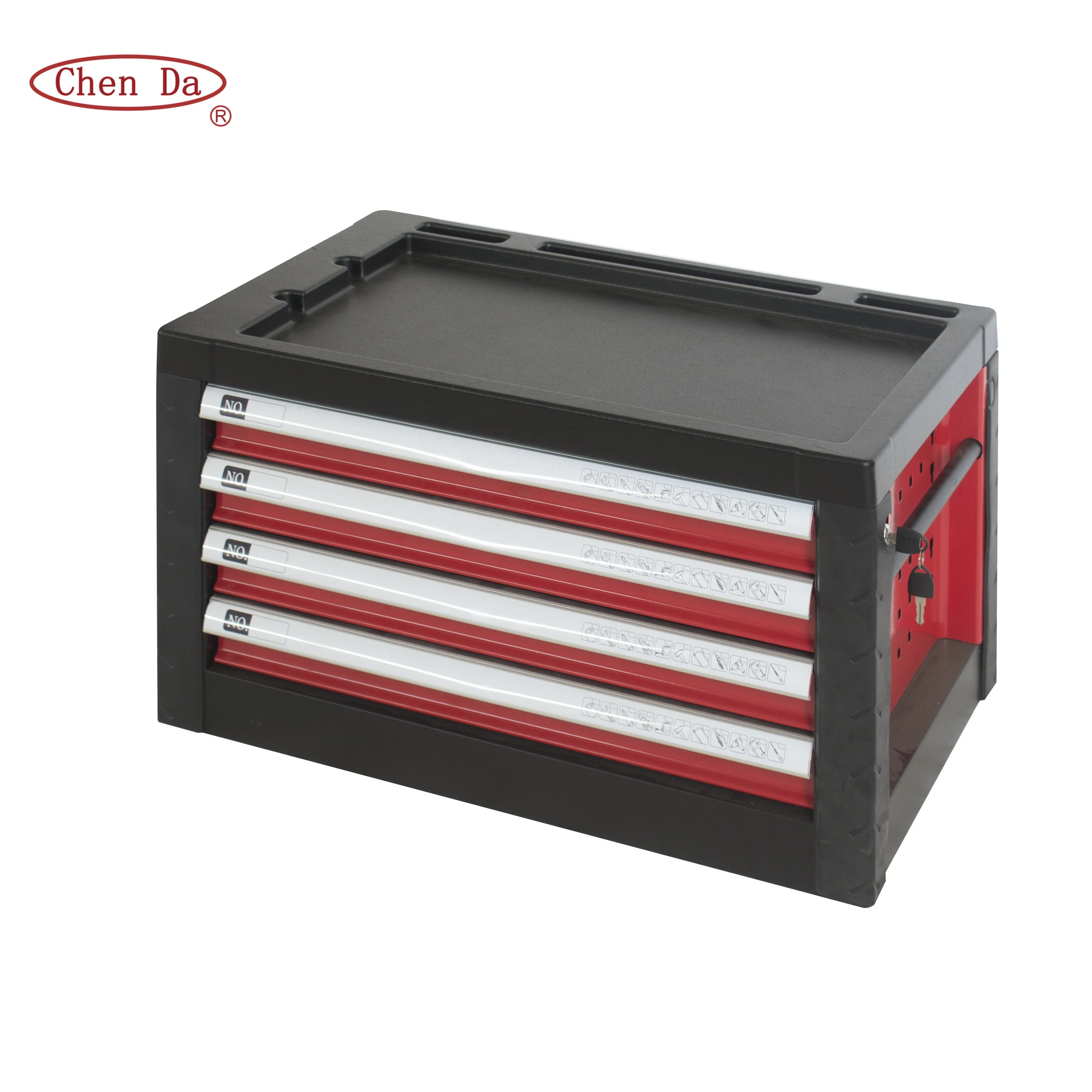 Plastic And Metal 4 Drawers Toolbox Tool Storage Box Tool Box With