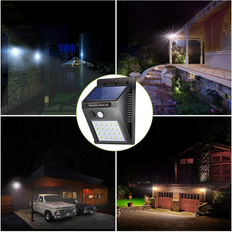 100/118LED Solar Wall Lights PIR Sensor Outdoor Garden Lamp Security Floodlight 