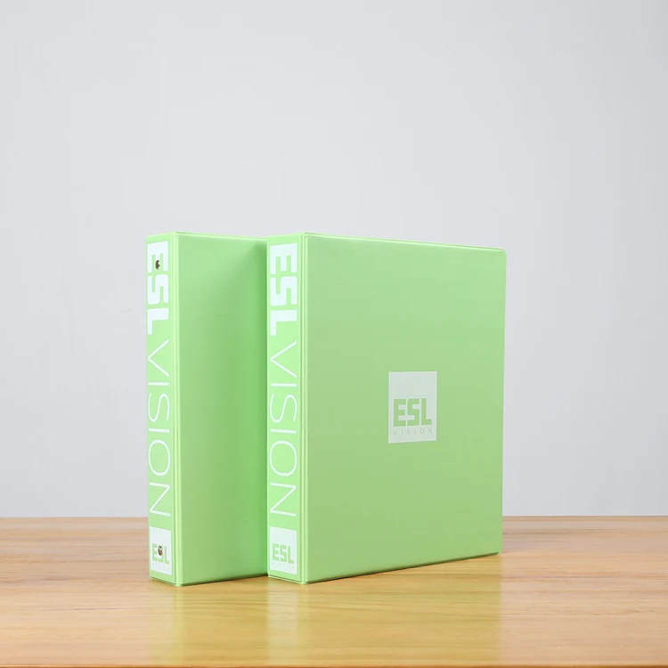 
Customized size popular plastic pvc 3 hole ring binder business card 2 pockets file folder with the logo printing 