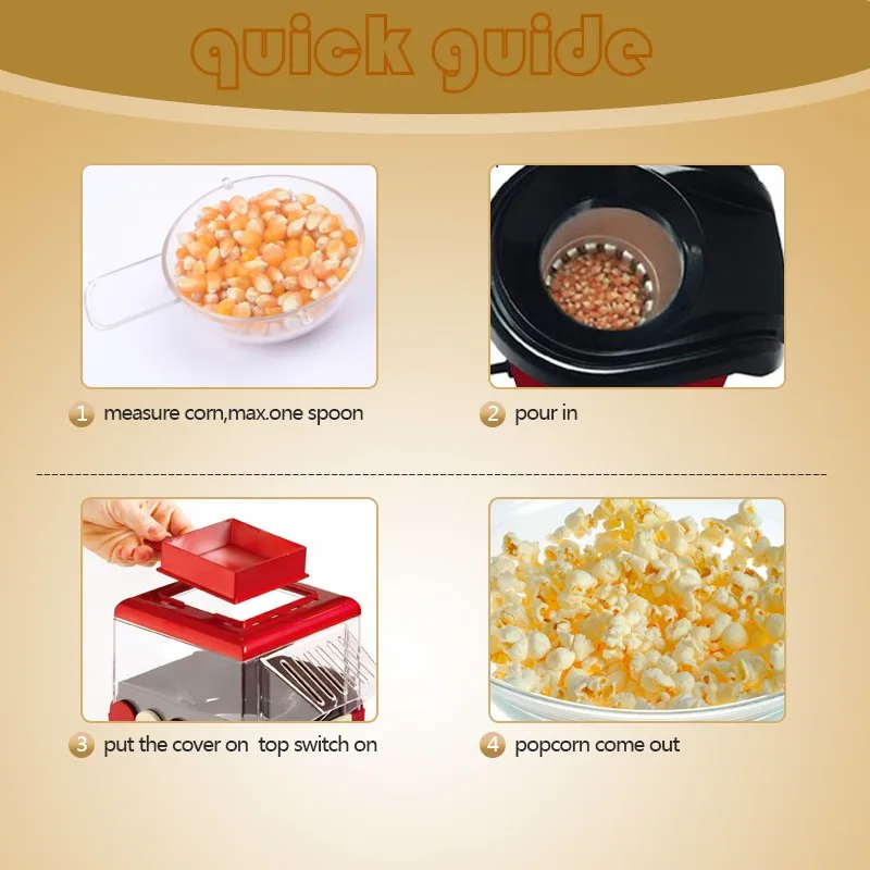 Compact Size Efficient Heating Popcorn Maker Mini Electric Machine