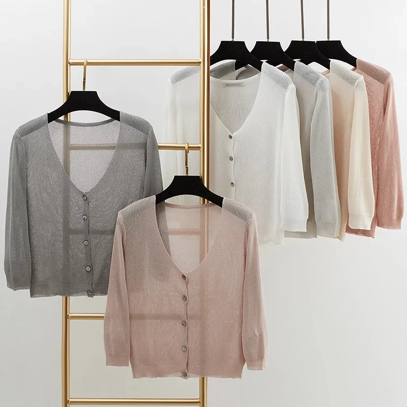 

Fashion Summer Thin Long Sleeve Ladies Cardigan Sweater Style Cardigan Women