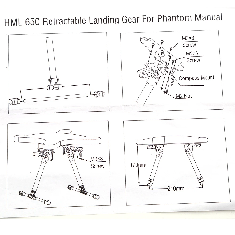 Rc Helicopter Landing Gear Dji Phantom Vision Electric Retractable Rc