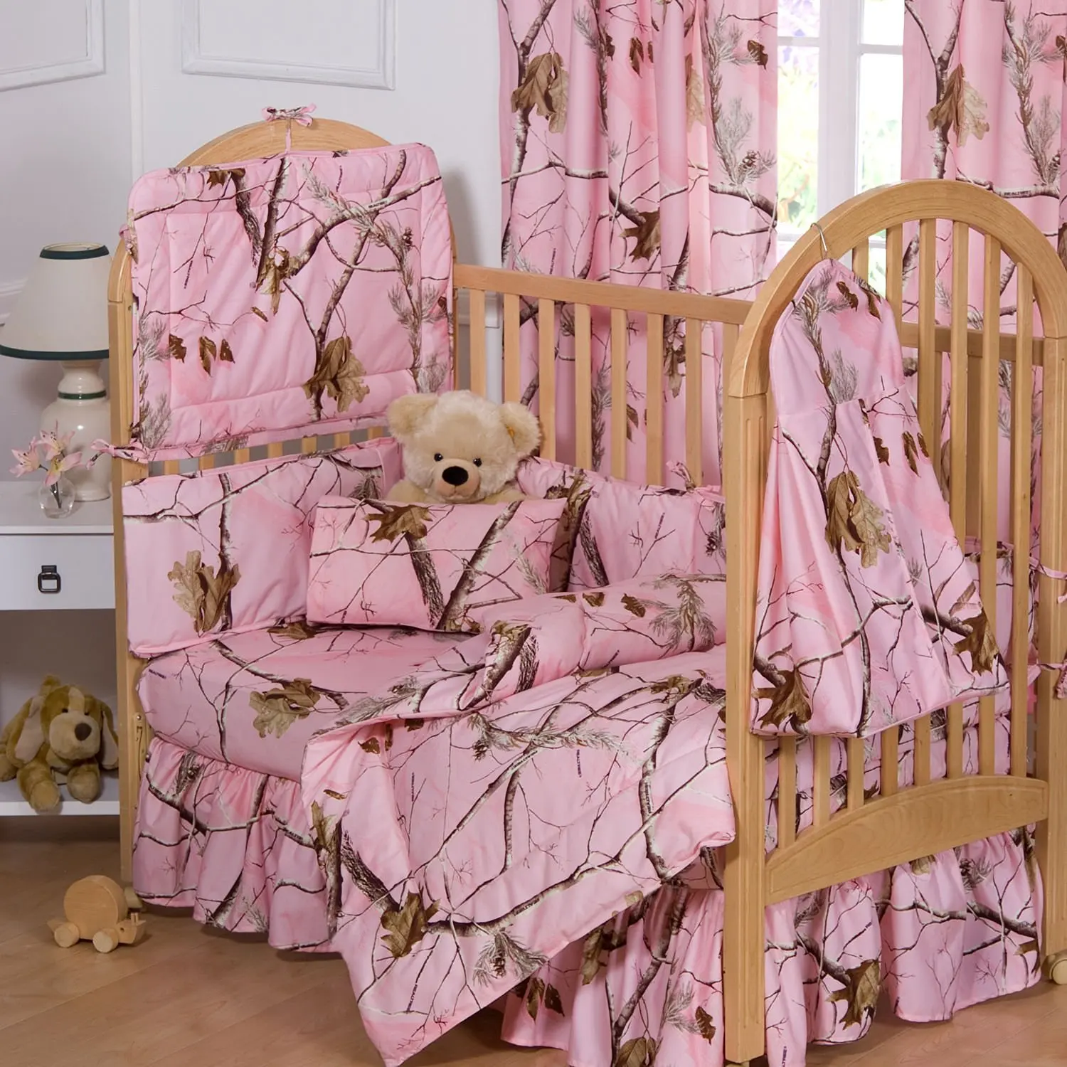 Buy Realtree Ap Pink Camo 5 Piece Crib Set Matching Valance